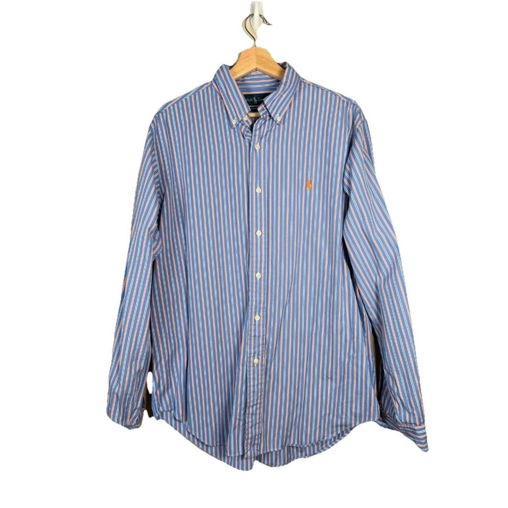 Men’s Ralph Lauren Blue Label Classic Fit Button Up Shirt Size‎ L Preppy Pony
